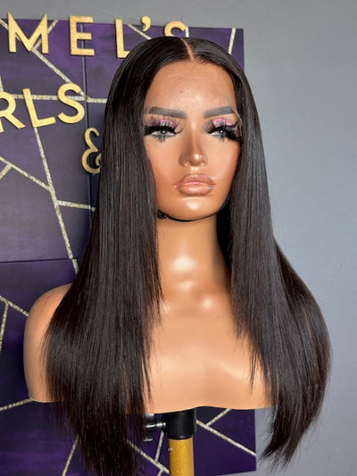 Keisha -Straight Frontal Wig W/Face Framing Layers HD Lace