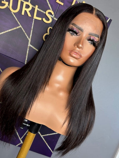 Keisha -Straight Frontal Wig W/Face Framing Layers HD Lace